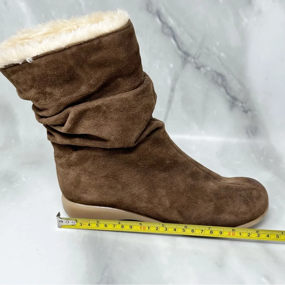 Santana Canada Brown Suede Slouch Waterproof Boot Womens 7.5